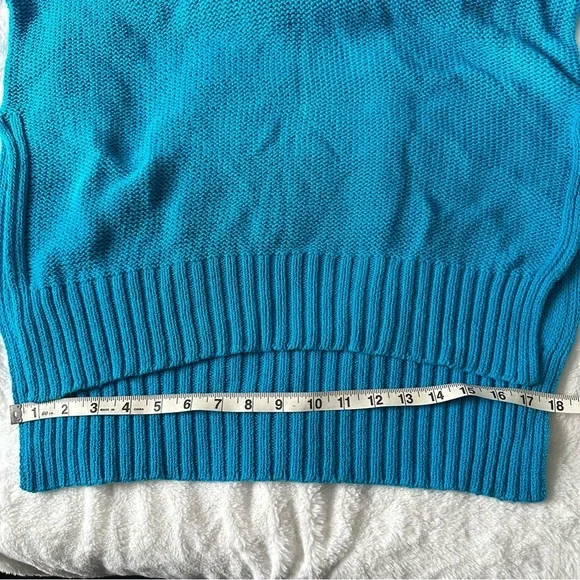 Free People Women's Firefly Knit Tunic Oversized Sweater Surf Blue XS NWT Boho - Picture 16 of 16